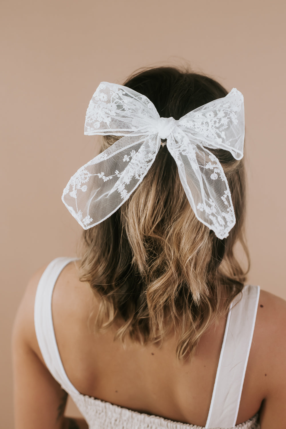 Lace Bow, White