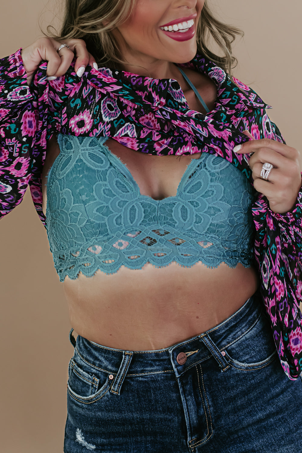 Opening Day Bralette, Teal