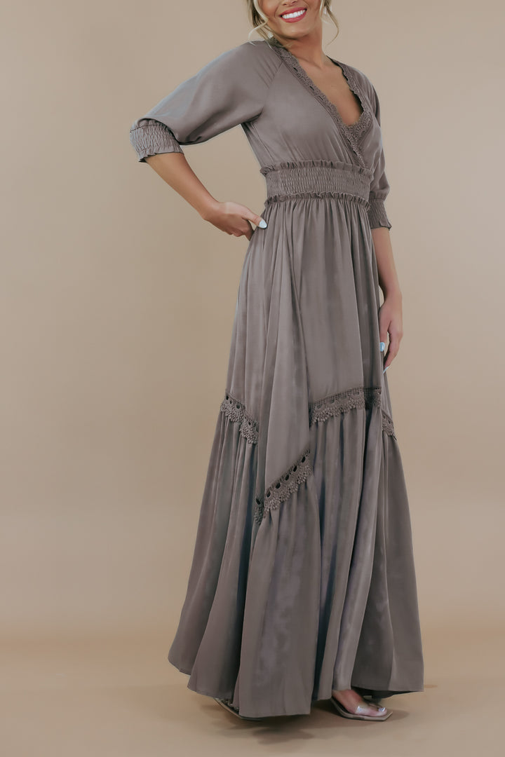 ECB Exclusive: Most Admired Maxi Dress , Taupe