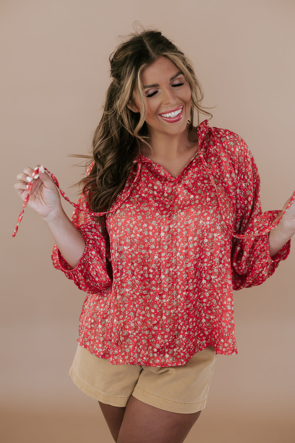 It's You Shimmer Blouse, Coral