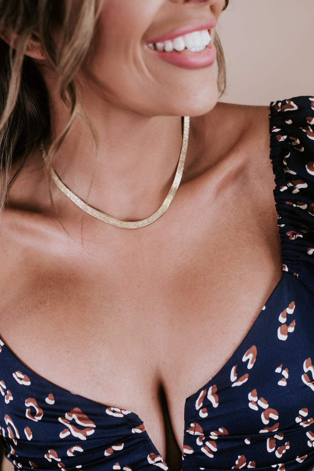 Snake Chain Choker Necklace, Gold