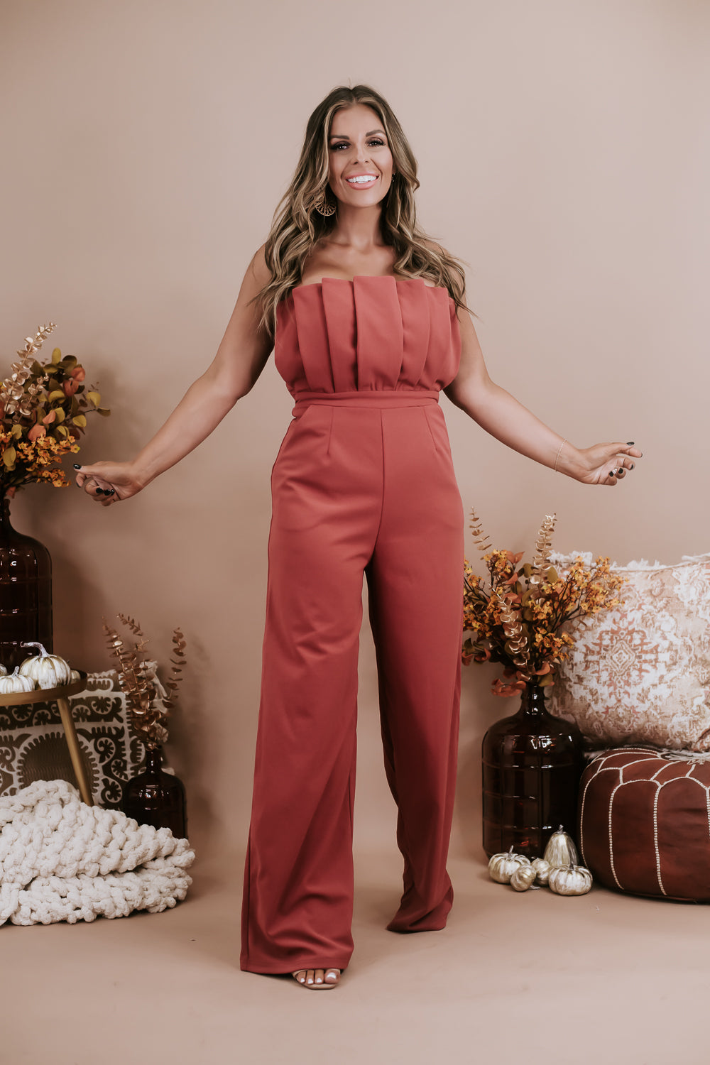Steal Your Attention Jumpsuit, Cinnamon