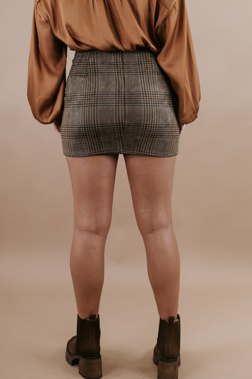 Deja Vu Plaid Mini Skirt, Olive Plaid