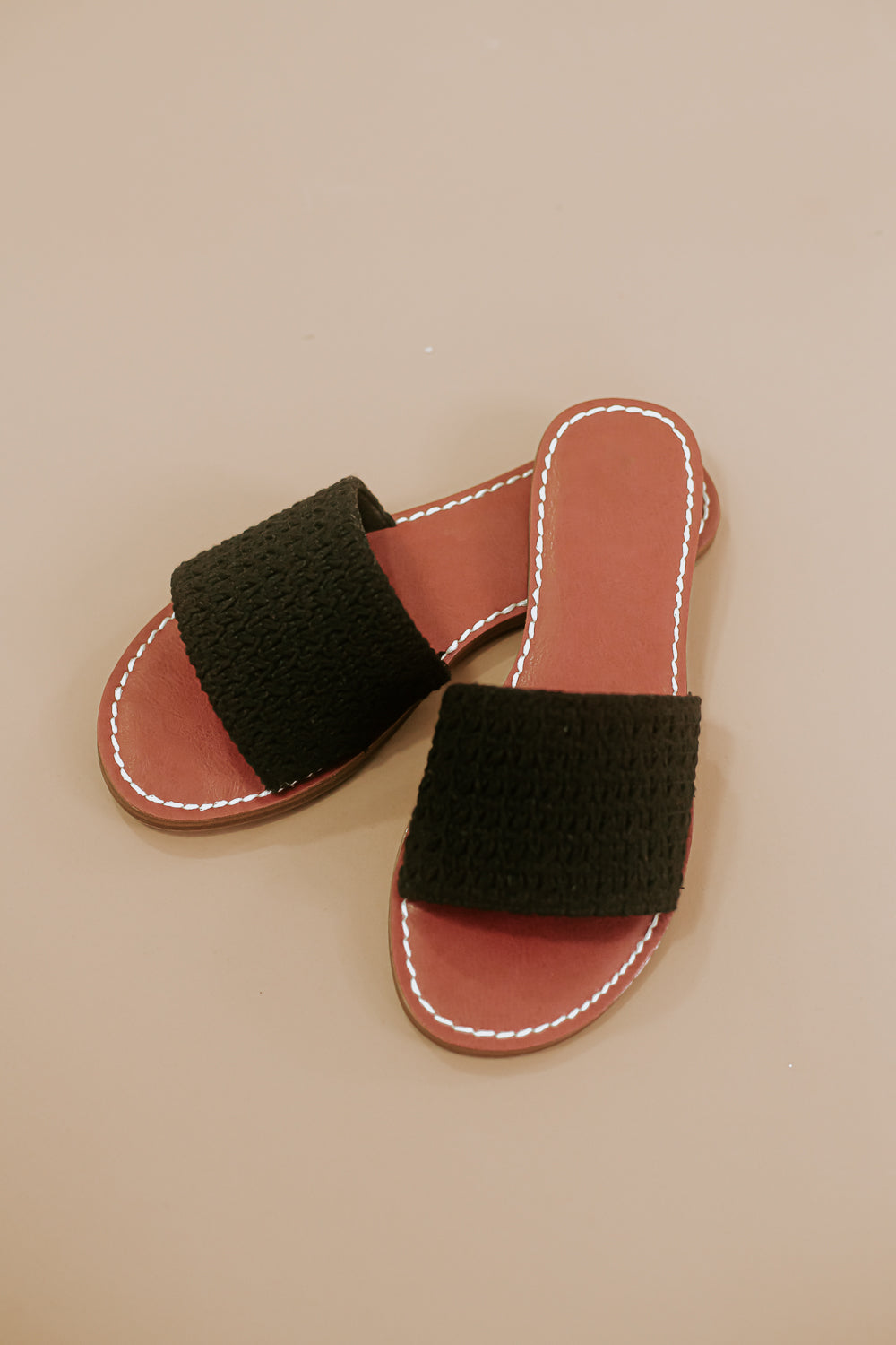 Crochet Slip On Sandal, Black