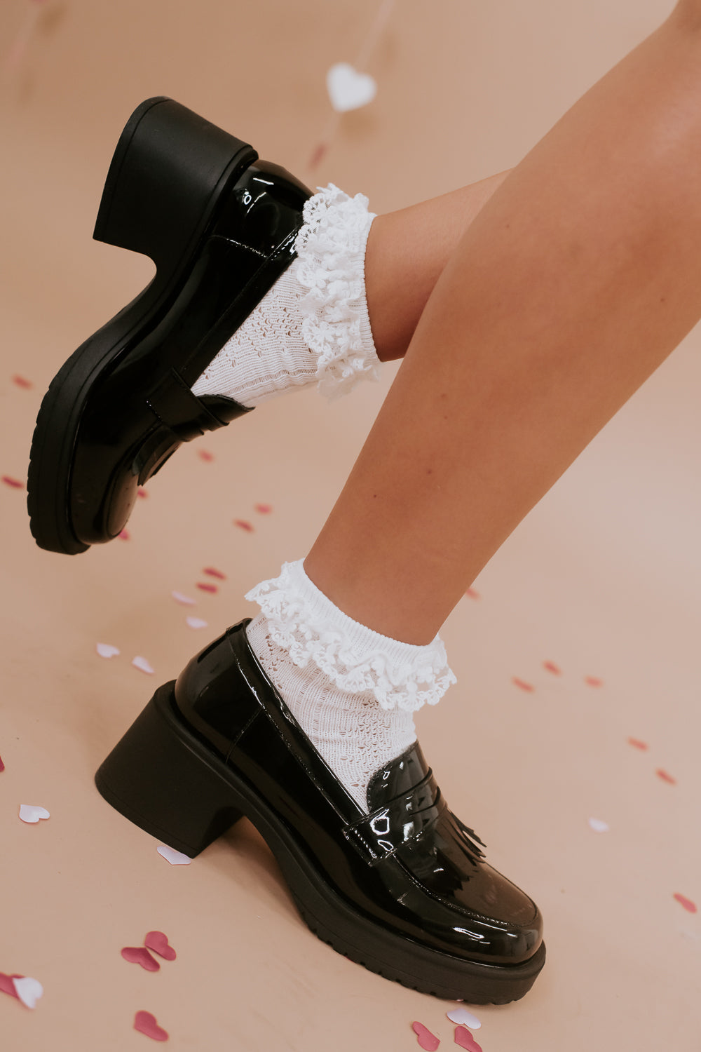 Ankle Sock With Lace Ruffle
