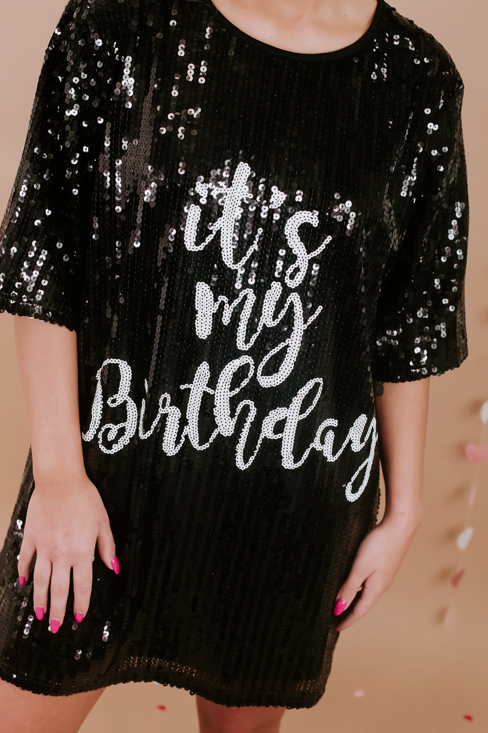 ECB Exclusive | It's My Birthday Sequin Dress, Black M/L ECB Exclusive | It's My Birthday Sequin Dress, Black M/L