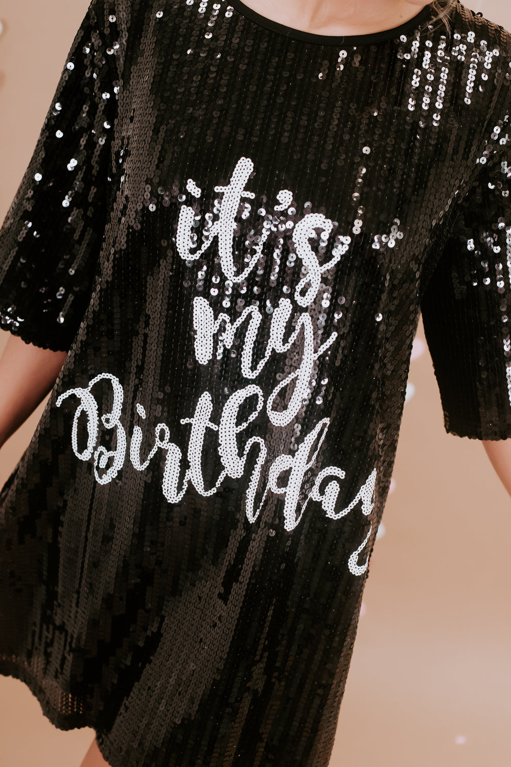ECB Exclusive | It's My Birthday Sequin Dress, Black M/L ECB Exclusive | It's My Birthday Sequin Dress, Black M/L