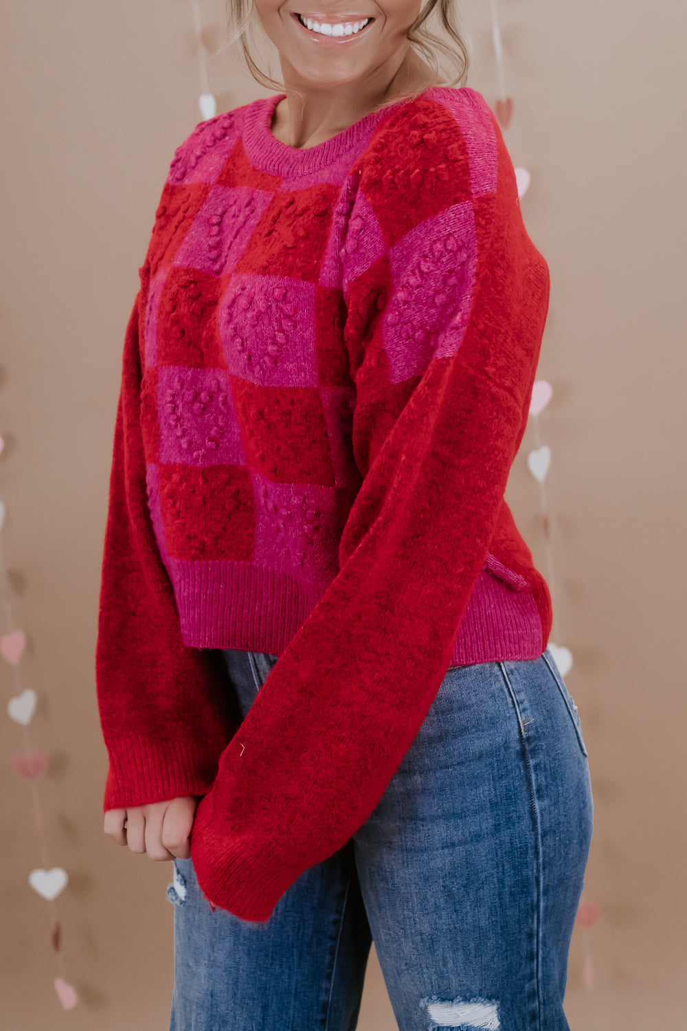 Full Swoon Sweater, Red/Hot Pink