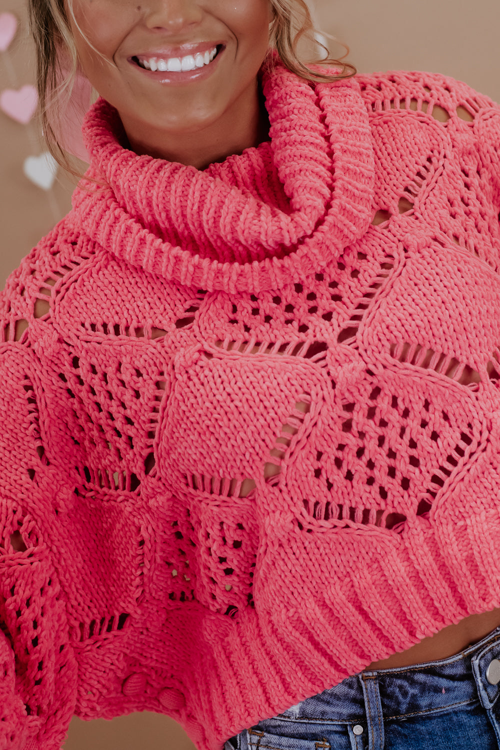 Call Me Maybe Cable Knit Sweater, Pink