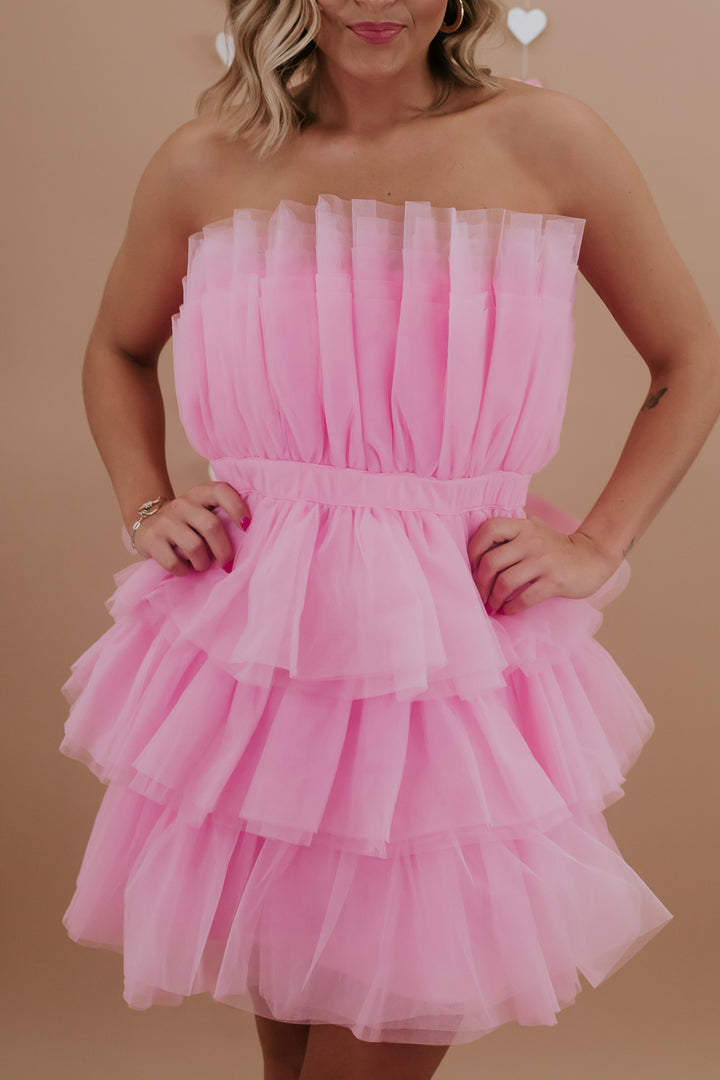Here To Party Tulle Mini Dress, Pinki