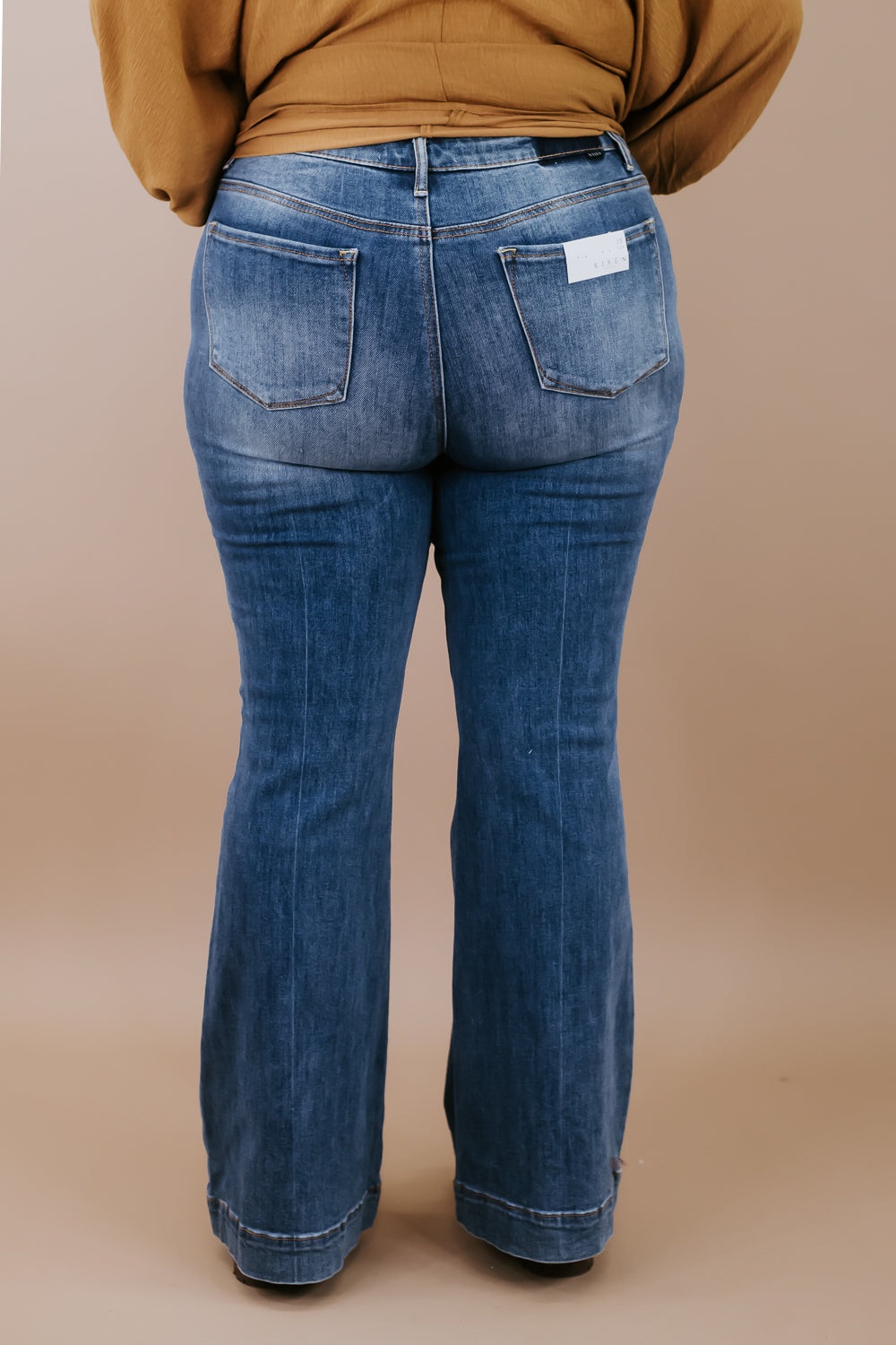 High-rise Bell Bottom Jeans With Heavy Distressing, Unique Boho
