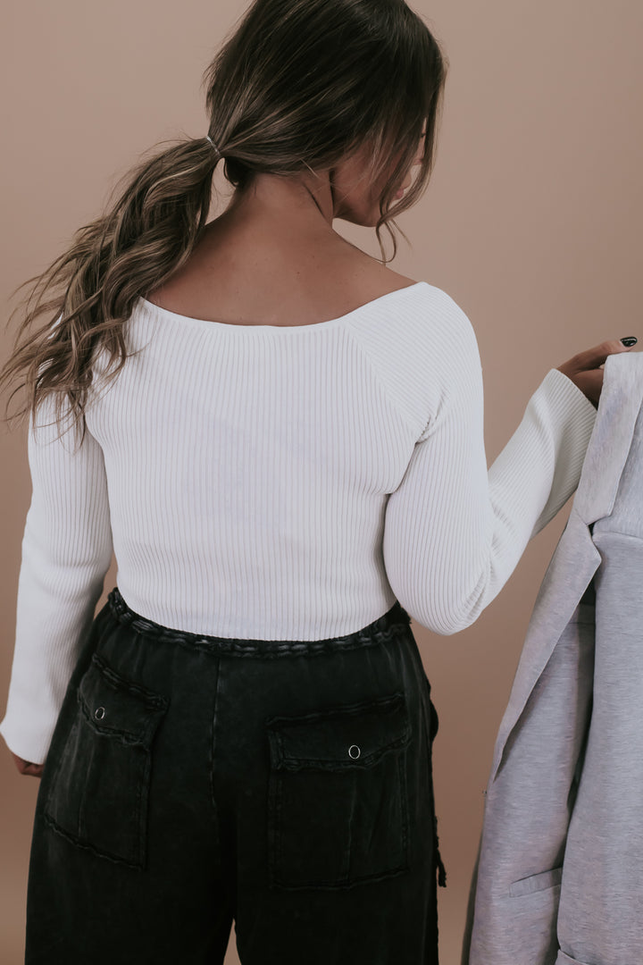 Just The Thing Cropped Long Sleeve, Ivory
