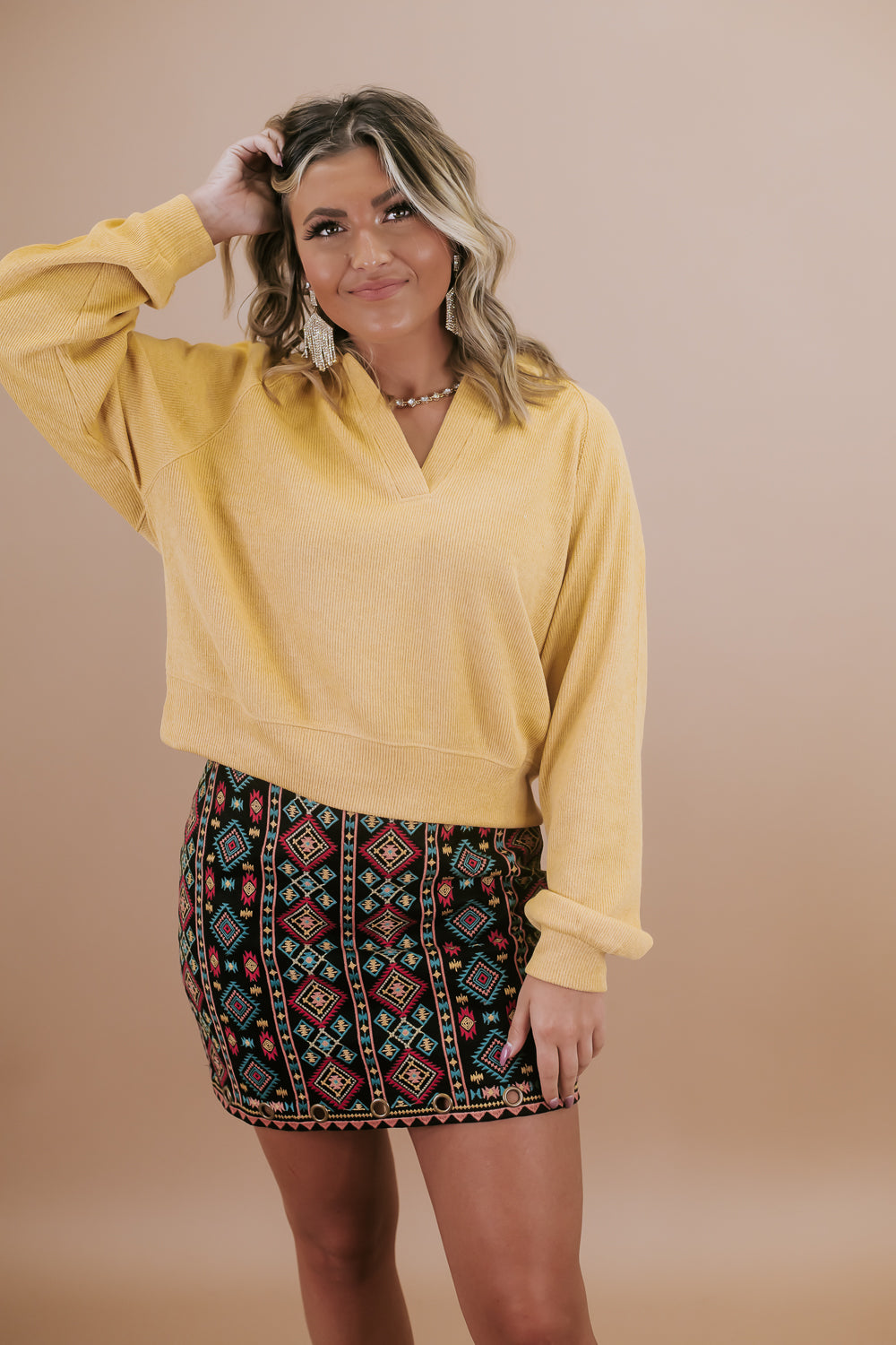 Simply The Best Knit Top, Yellow