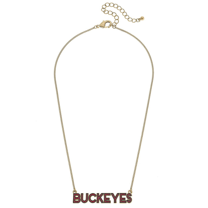 Buckeyes Outline Enamel Necklace