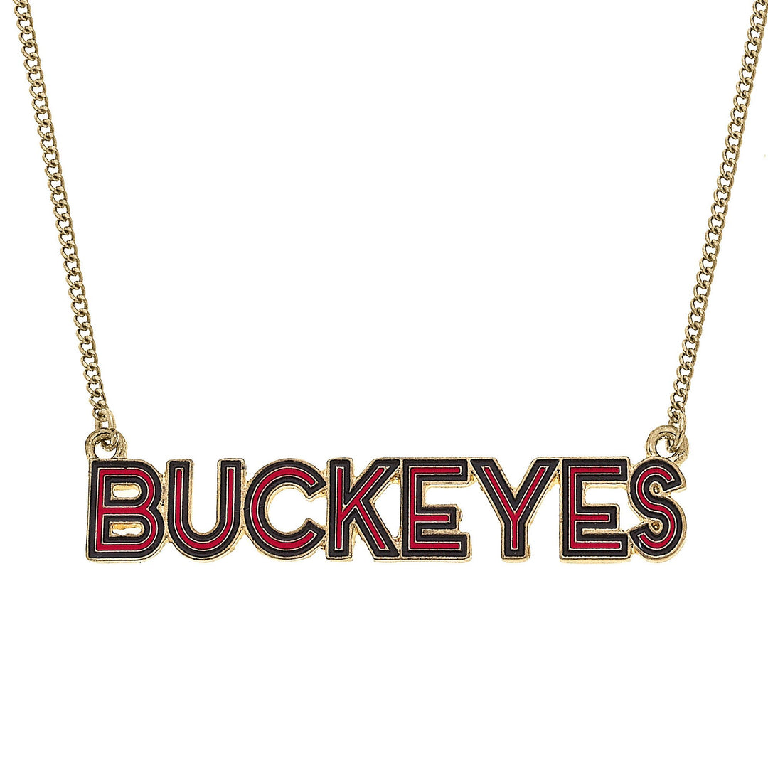 Buckeyes Outline Enamel Necklace