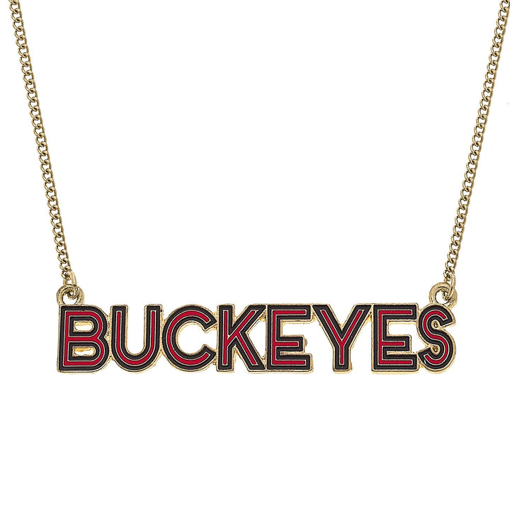 Buckeyes Outline Enamel Necklace