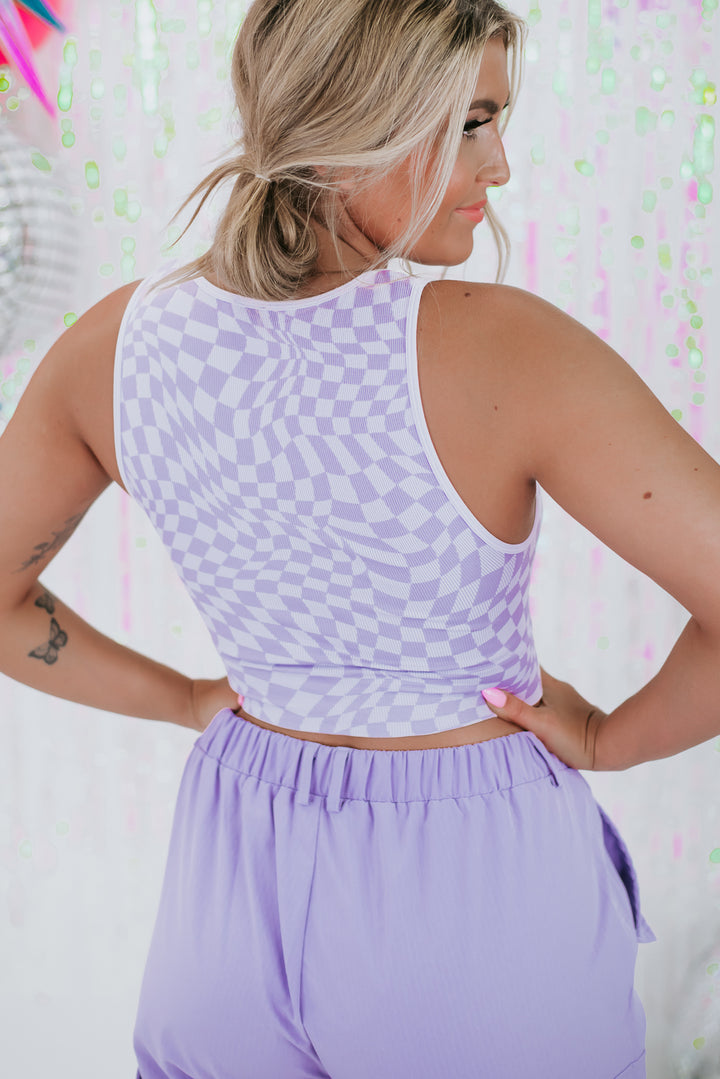 More Vibes Cut Out Tank, Lavender