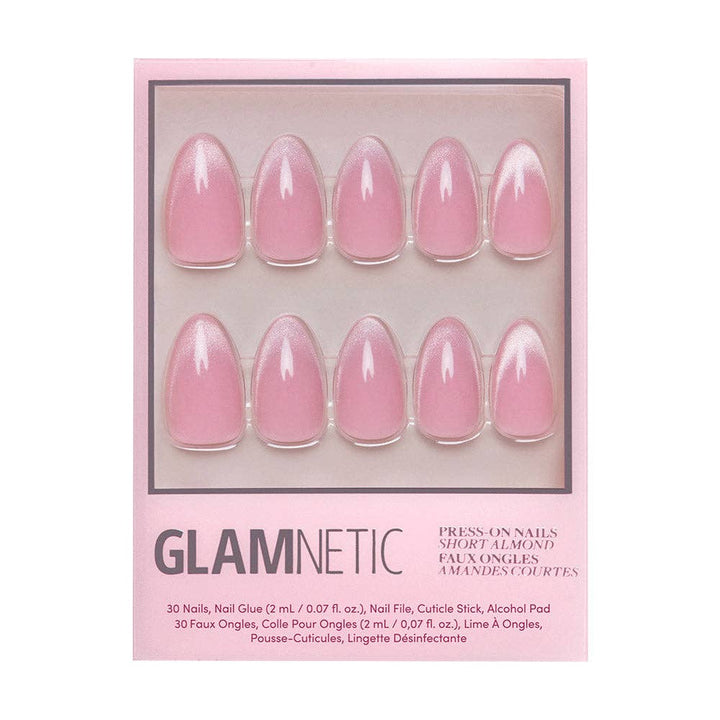 Lovers Blush Press-On Nails | Short Almond | Velvet Pink