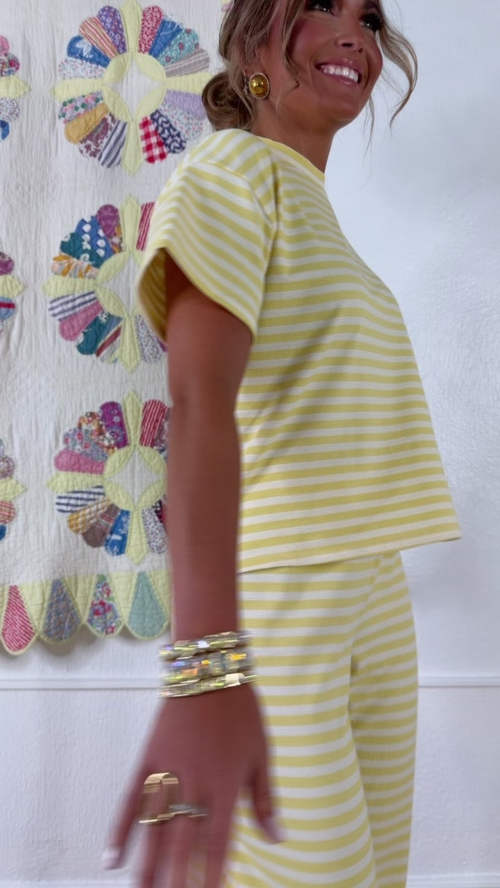 Skyline Stripe Pants,Butter