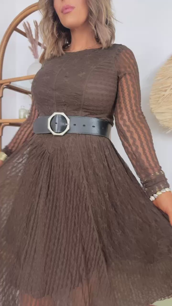 Seraphina Lace Dress, Chocolate
