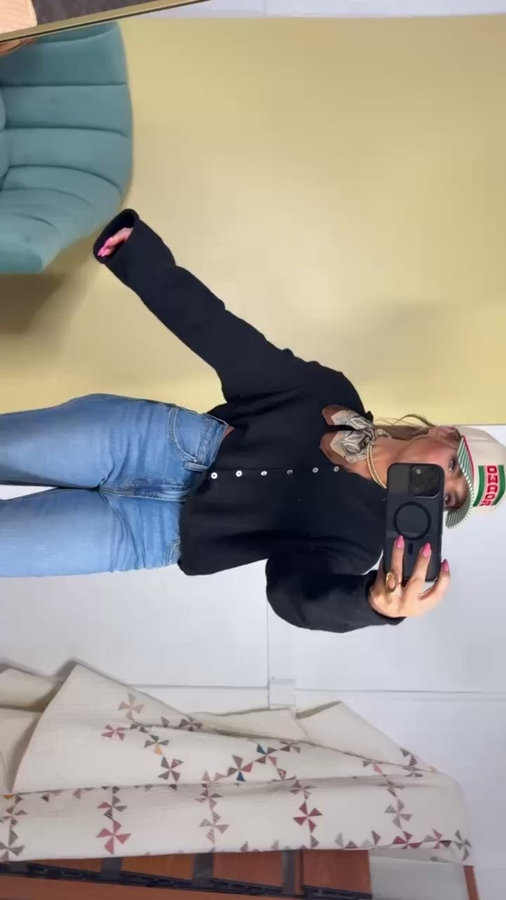 Penelope Knit Cardigan, Black