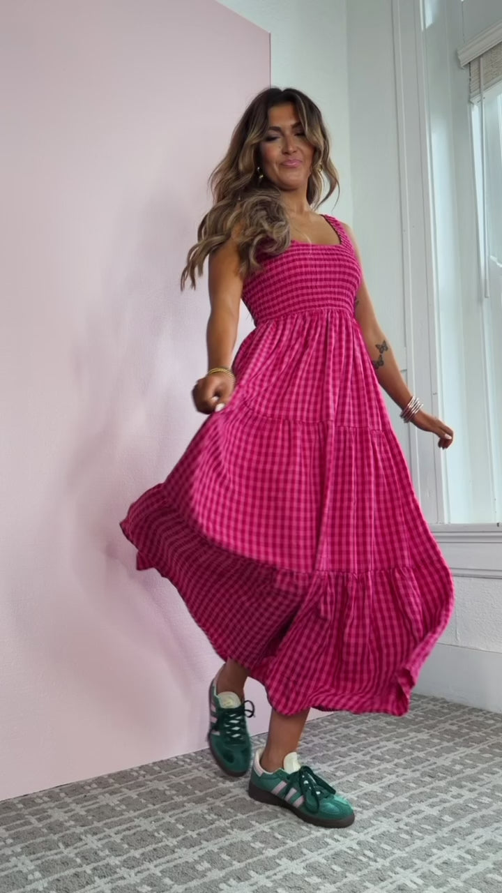 Strawberry Lemonade Maxi Dress, Fuchsia 3XL