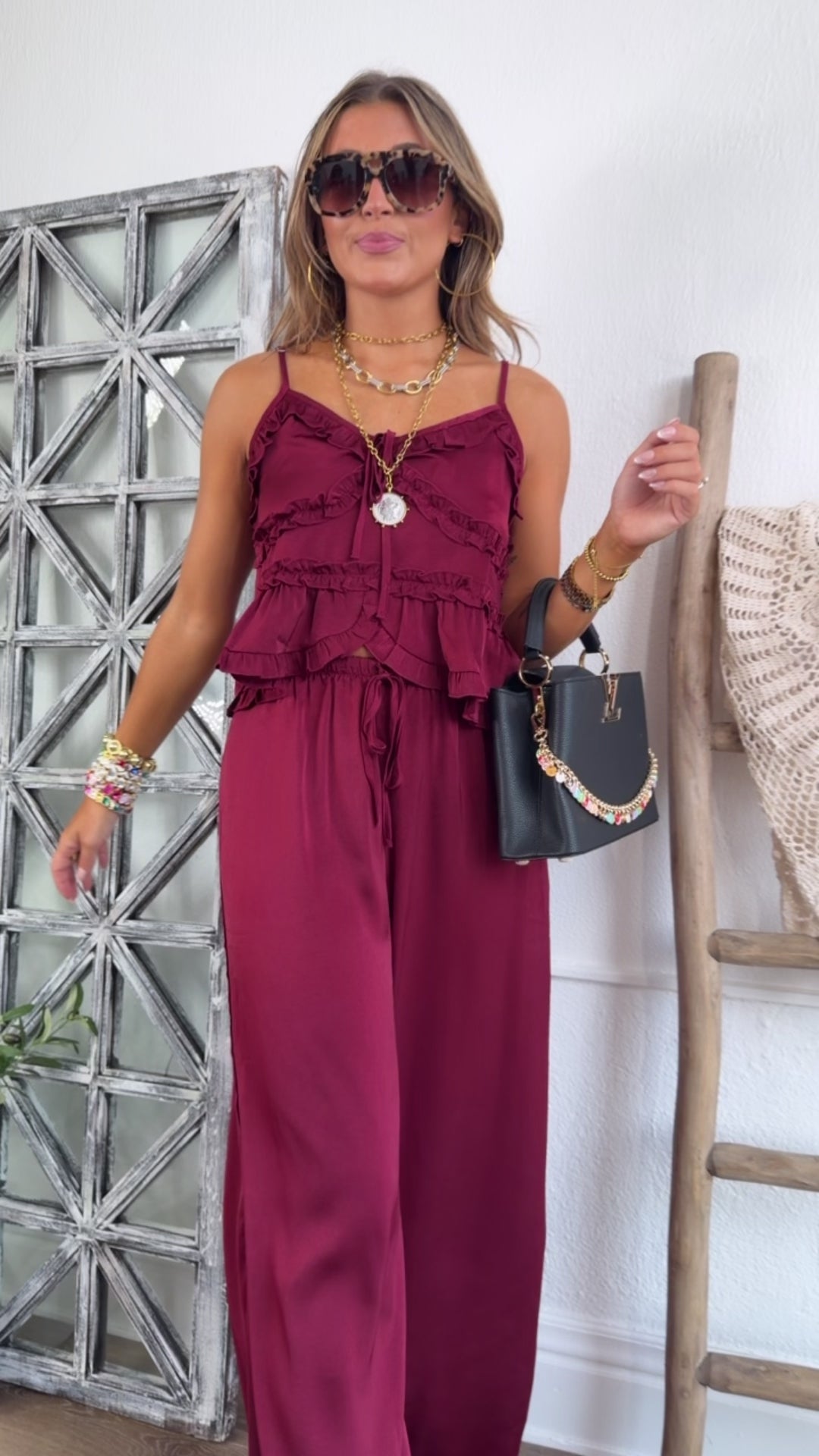 Cranberry Dreams Two Piece Set, Burgundy