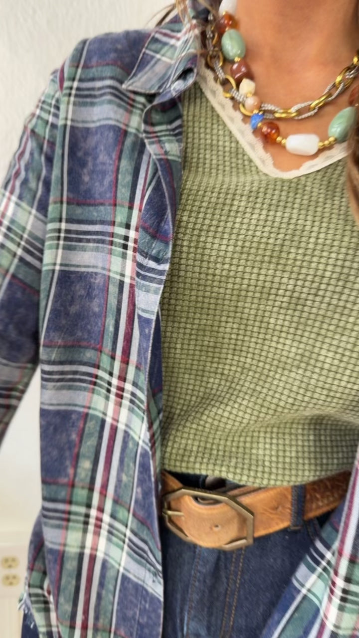Adore You Waffle Knit Top, Olive