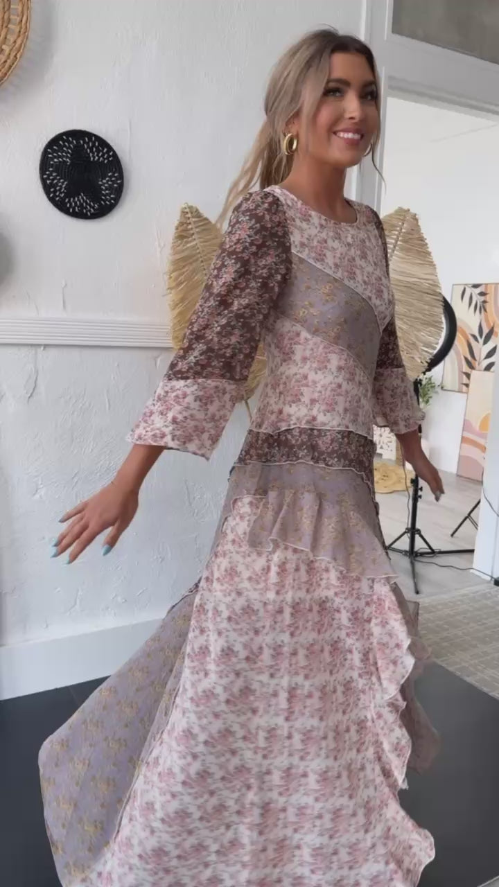 Boho Bloom Floral Print Chiffon Maxi Dress – Everyday Chic Boutique