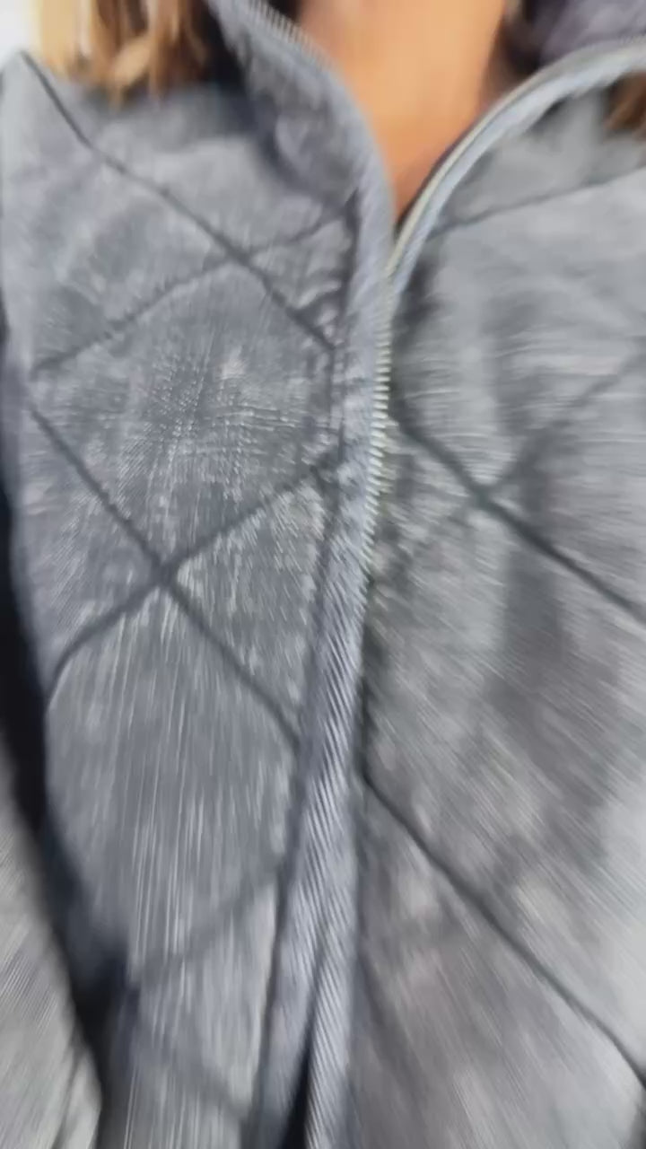 New On Trend Quilted Jacket, Black