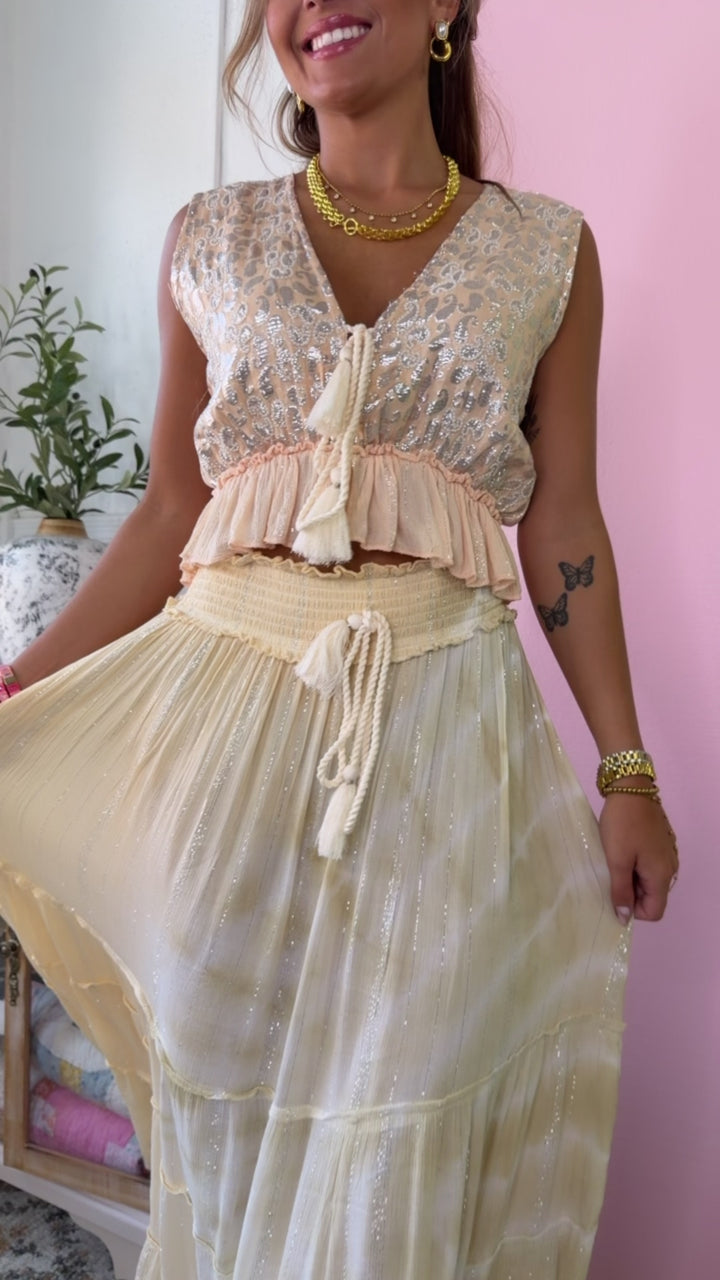 Sunny Harvest Hue Skirt, Coral Haze Multi