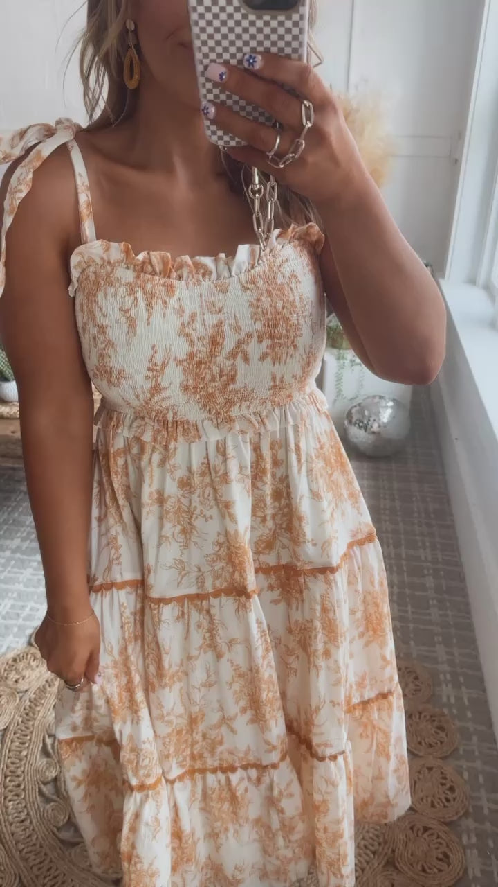 Wanderlust Lace Trim Floral Midi Dress  Everyday Chic Boutique