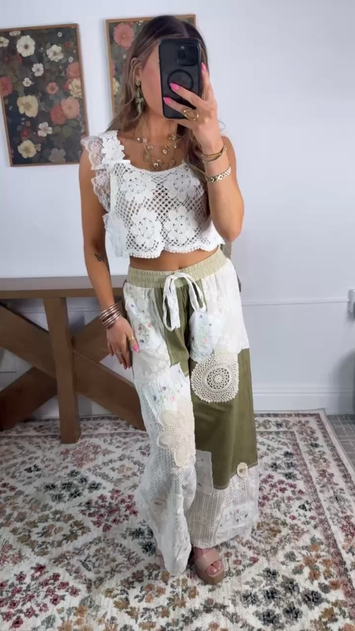 Sunset Patch Relaxed Pant, Olive Stripe