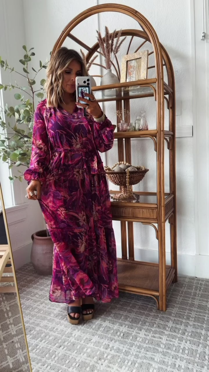 Violet Dusks Maxi Dress, Purple Multi