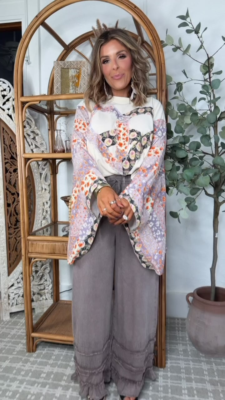 Peace & Love Flower Patch Top, Multi