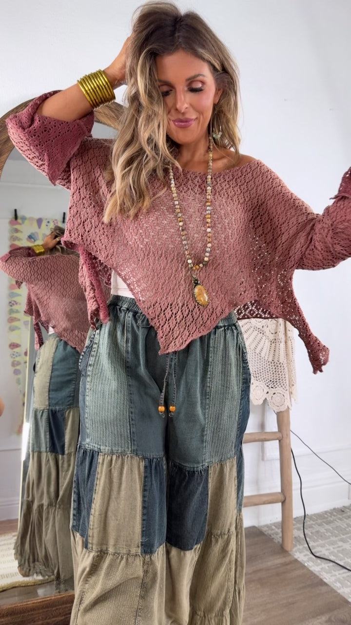 Free Spirit Crochet Top, Brick