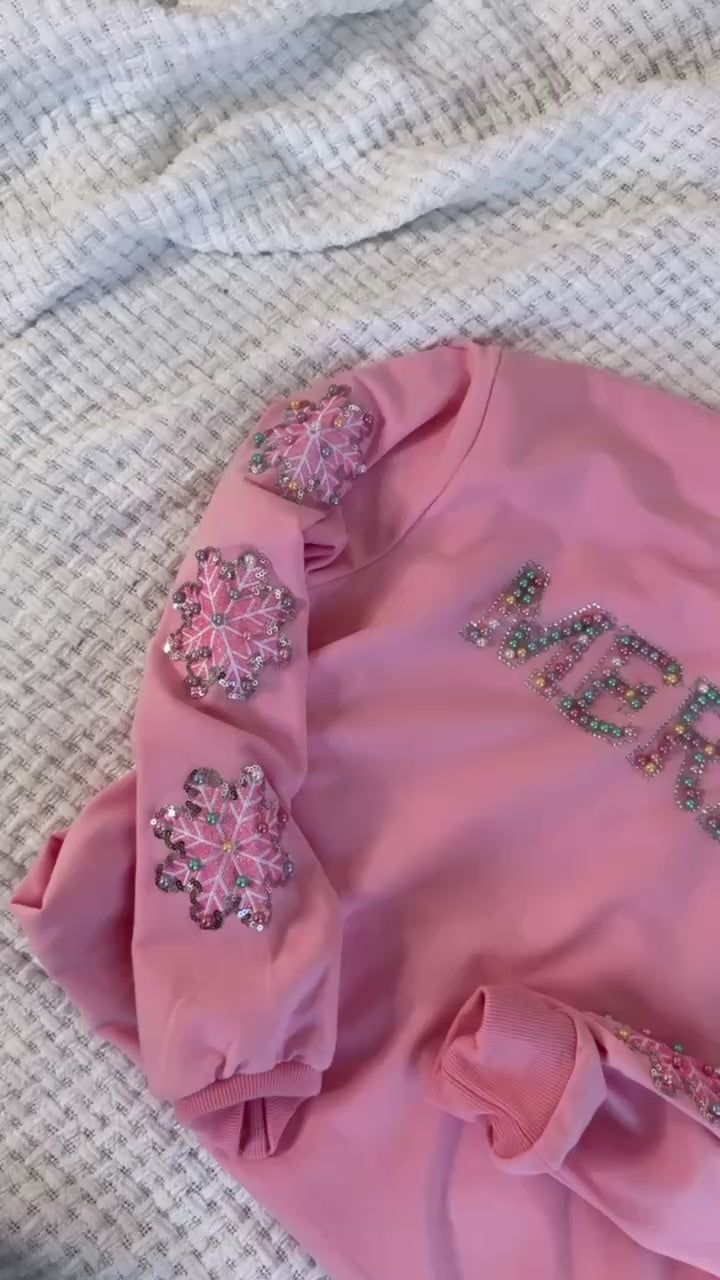 Merry Pearl Sweater, Pink