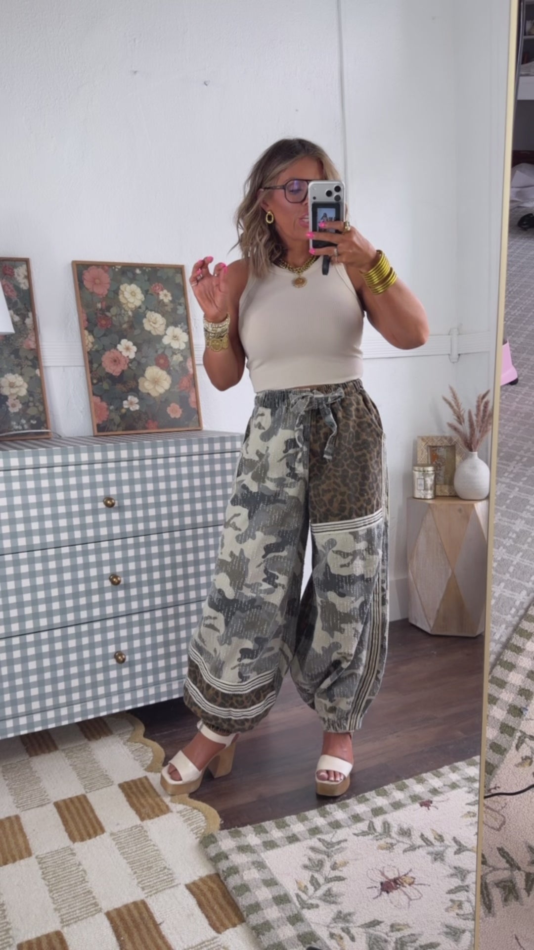 Street Safari Joggers, Tan Camo