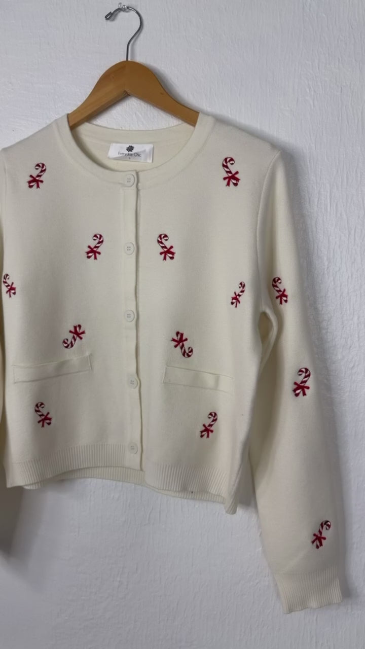 Candy Cane Lane Sweater, Cream