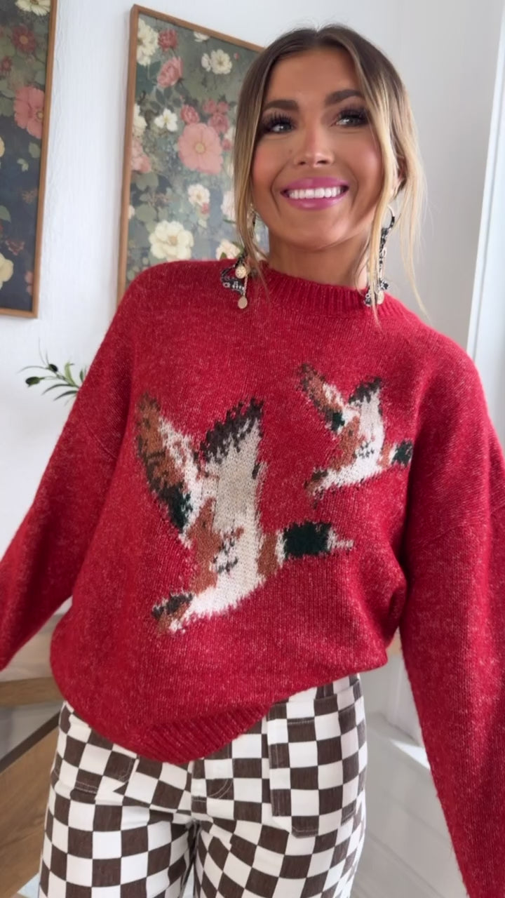 Mallard & Co Sweater, Vintage Red
