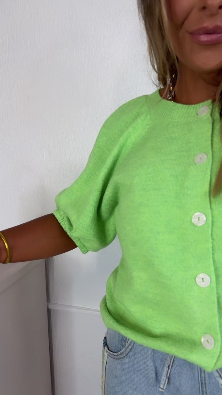 French Market Knit Sweater, Cool Lime