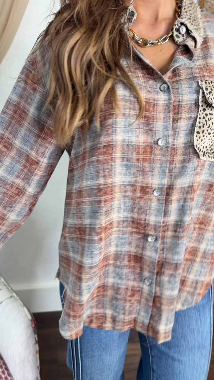 Fire Cozy Flannel, Brick Multi