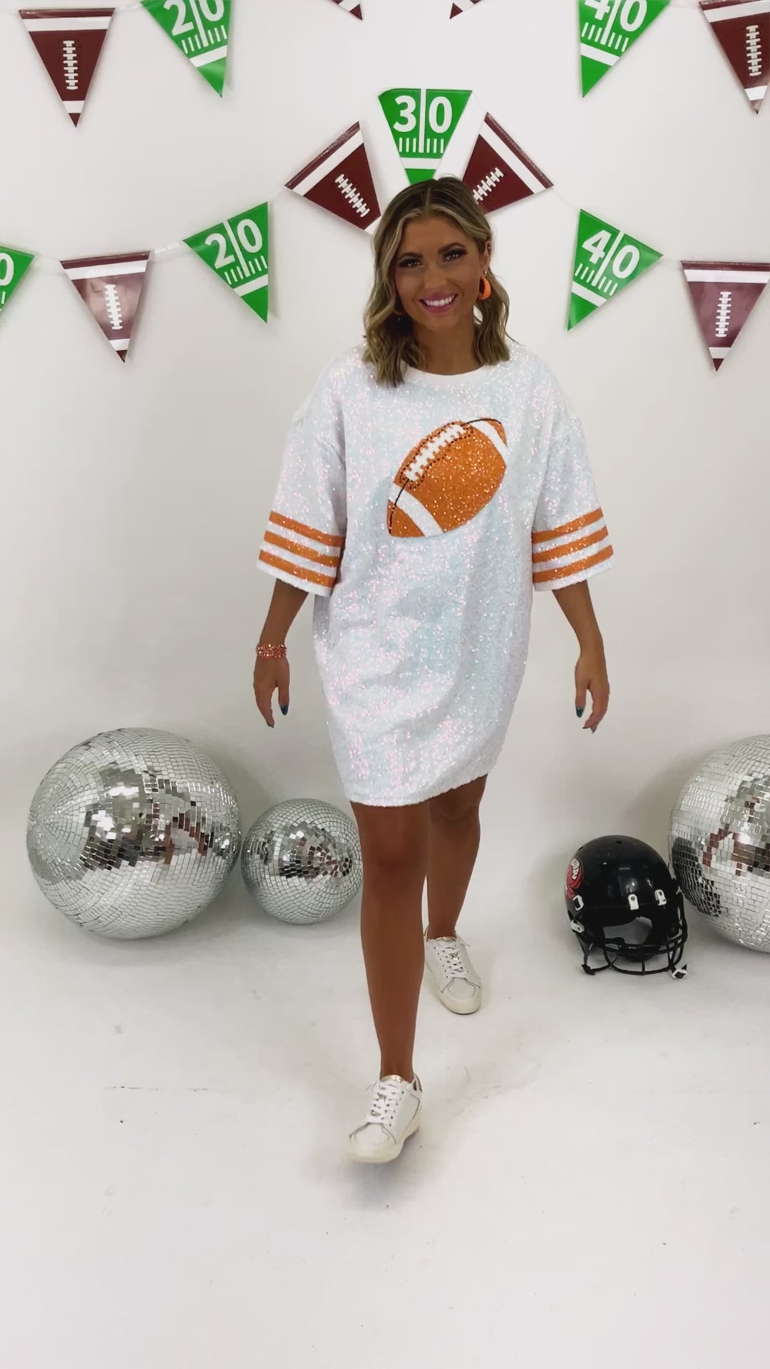 Multi Color Football towel & Sequins Top main image 0