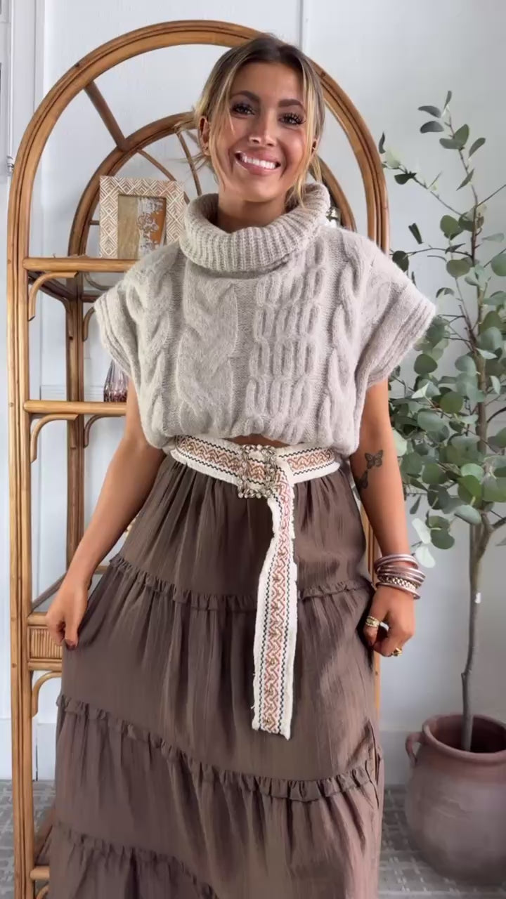 Cozy Knit Turtle Neck Sweater, Lt. Taupe