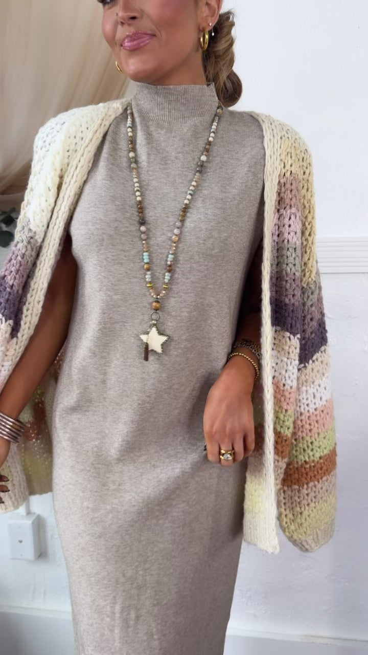 Midi Sweater Dress, Oatmeal