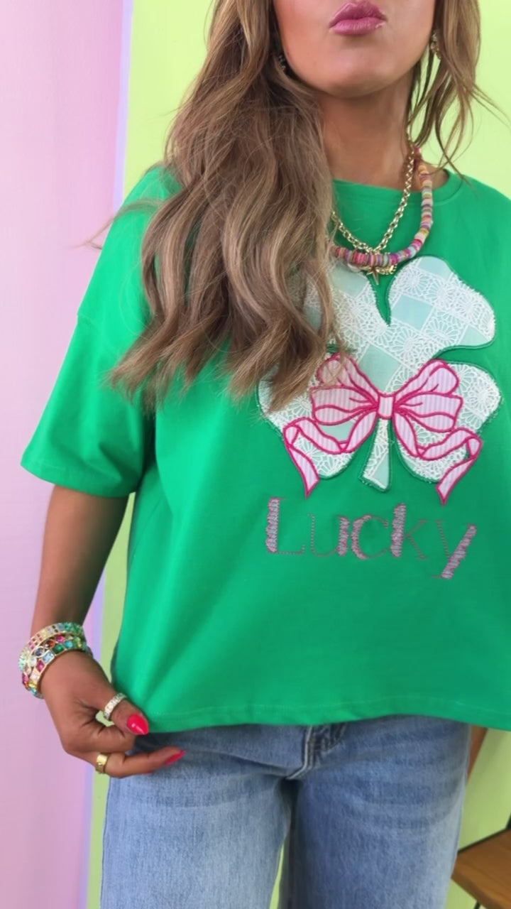 Sweet Clover Embroidered Top, Green