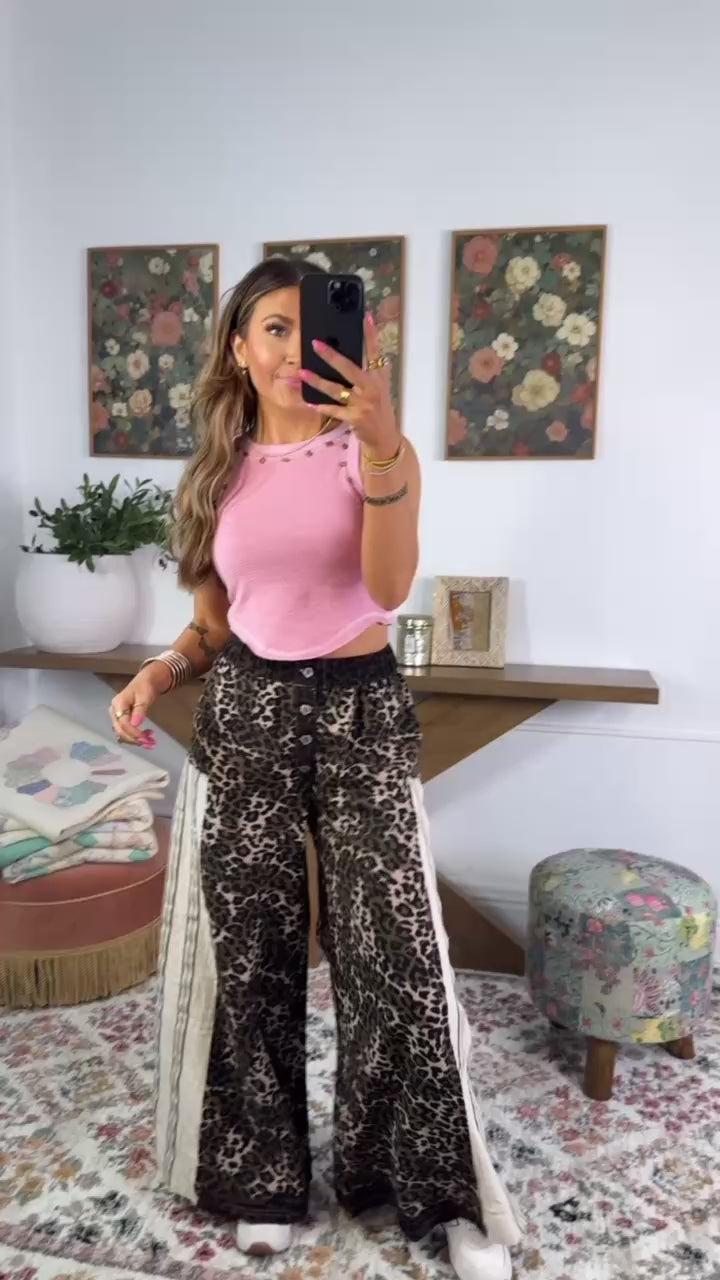 Simple Wear Basic Studded Detail Tank, Soft Pink