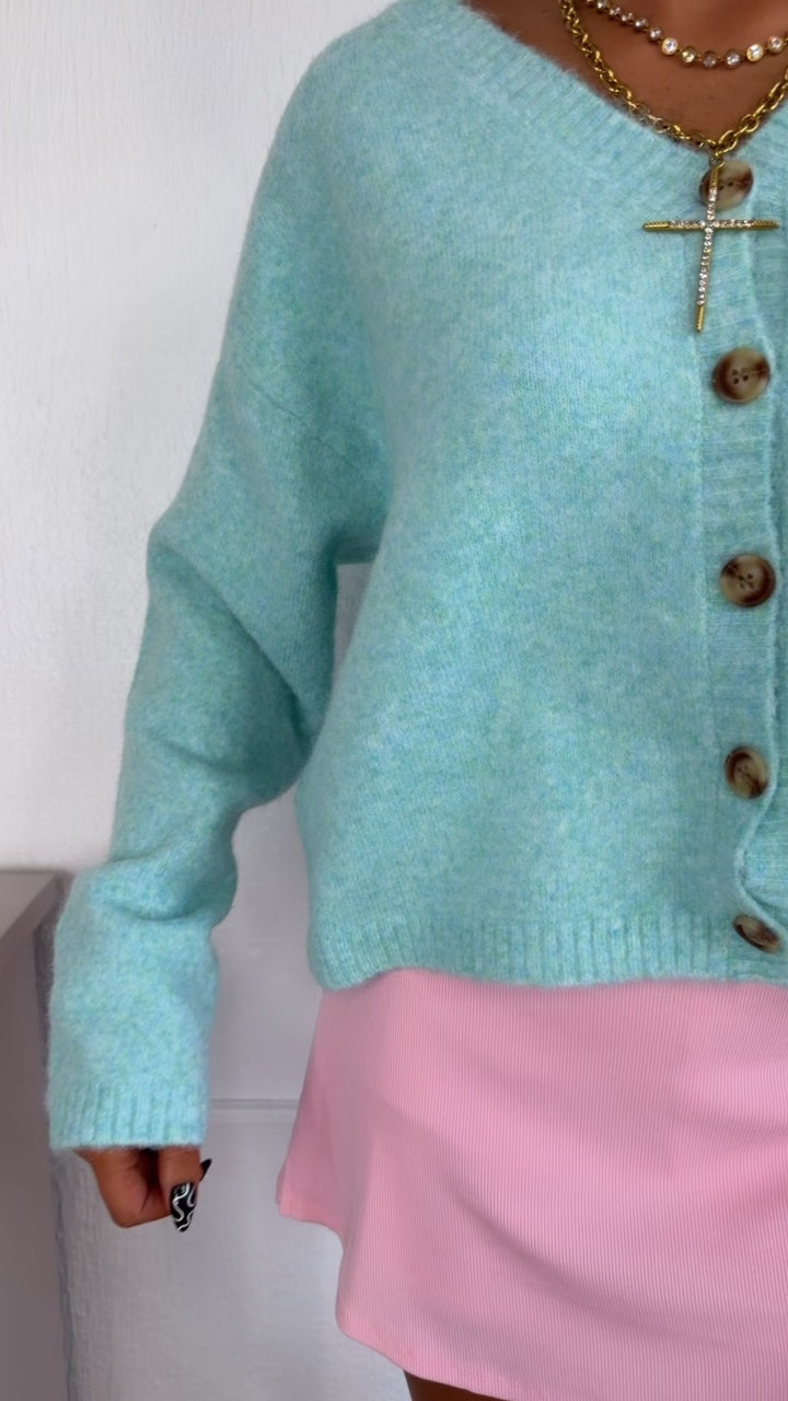 Haven Knit Cardigan, Capris Blue