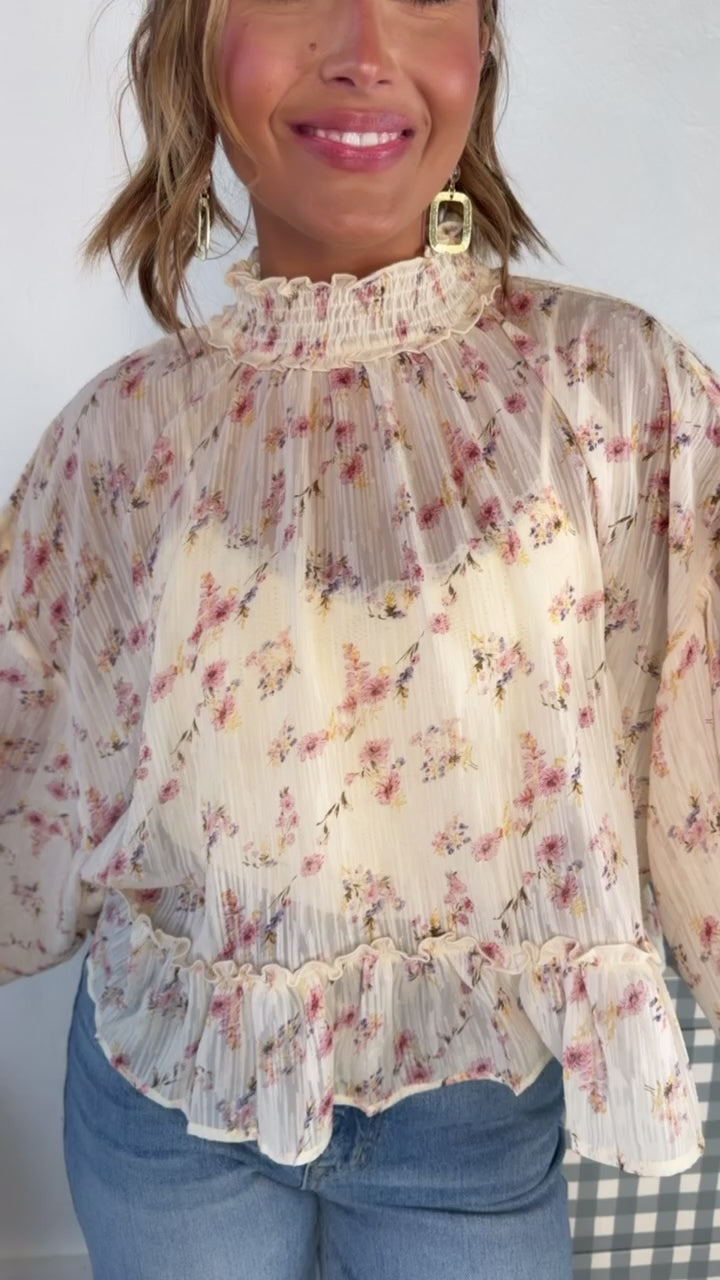 Honeybell Blouse, Cream/Multi