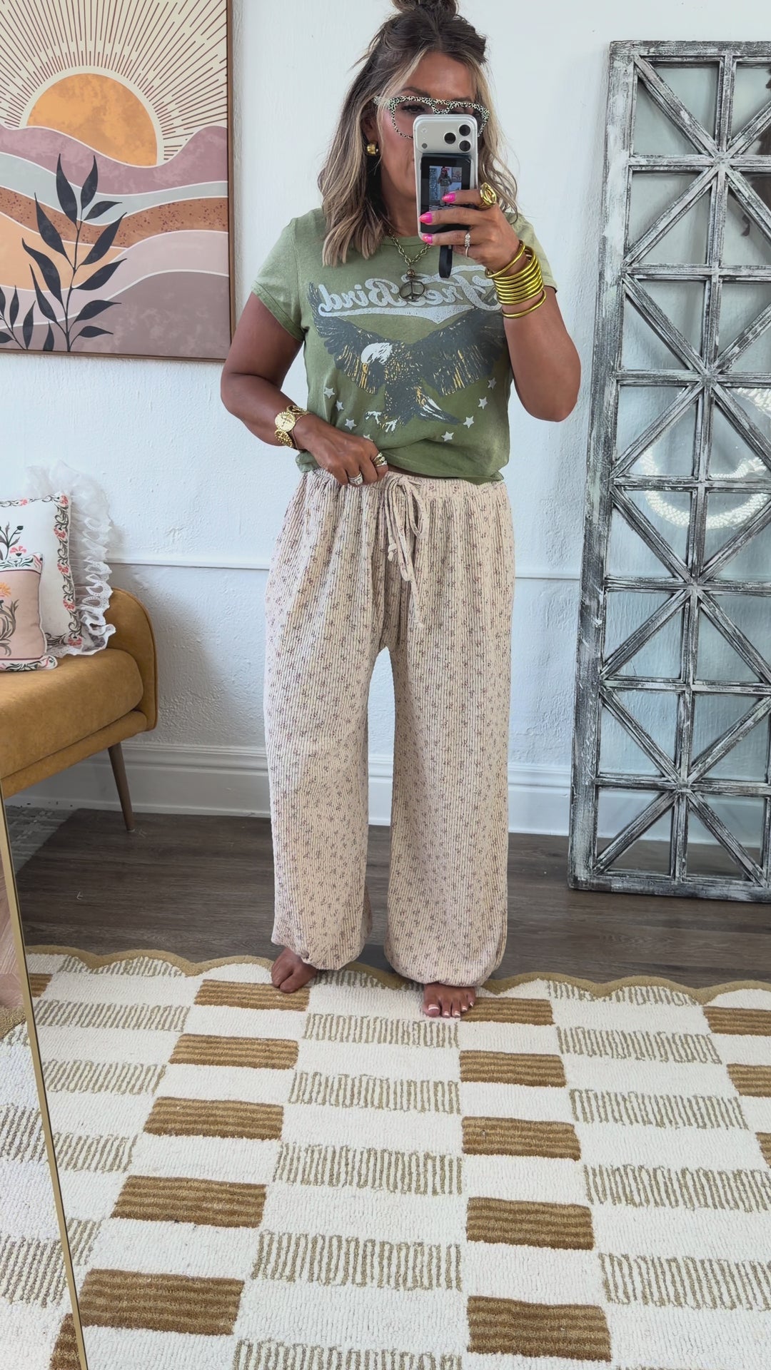Westwind Jogger Pants, Almond Floral